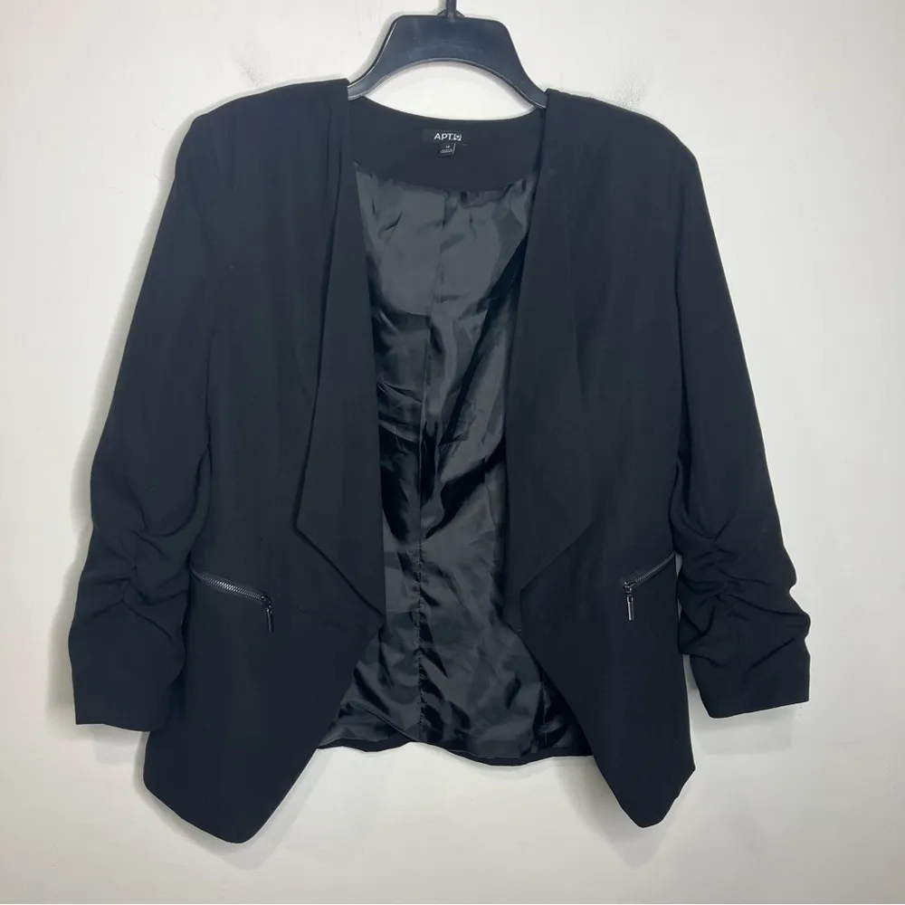 Apt. 9 black blazer with ruched sleeves size‎ 12 - Image 2