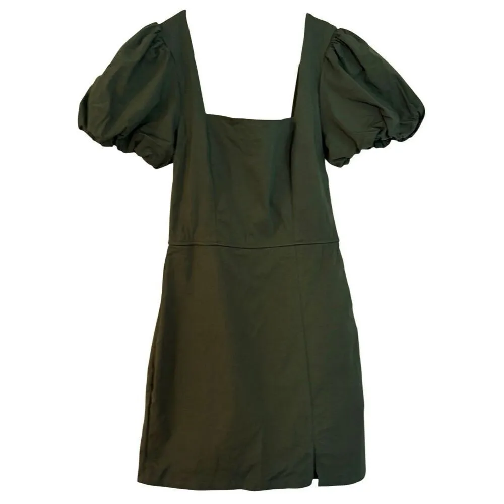 Trixxi green puff sleeve fitted mini dress size small - Image 10