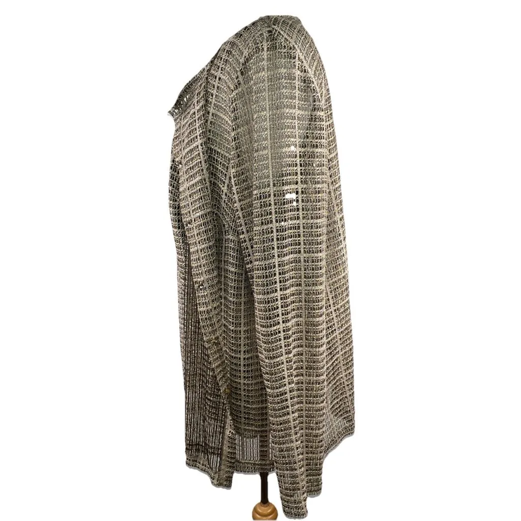 JS Collection Size 1X 2 Pc Metallic Gold Black Faux Diamond Button Top Tank Top - Image 4