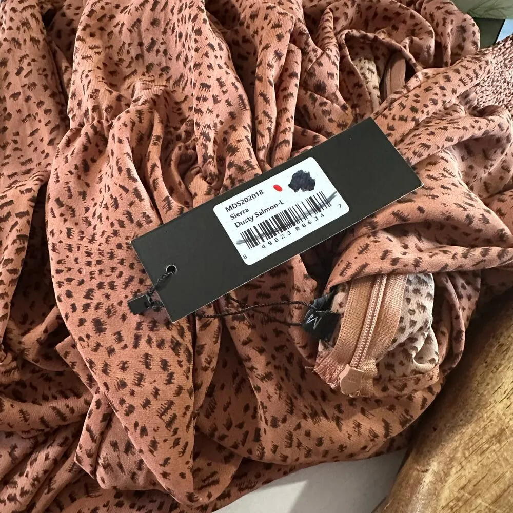 Mikarose Sierra Modest Ditsy Print Maxi Dress NEW Womens L Handkerchief Hem Boho - Image 8