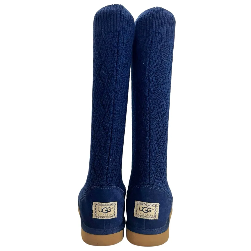 UGG Navy Cable Knit Sweater Boots - Image 14