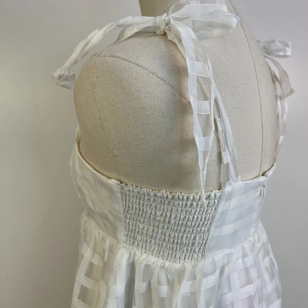 Amanda Uprichard  Russo Mini Dress White Windowpane - Image 10