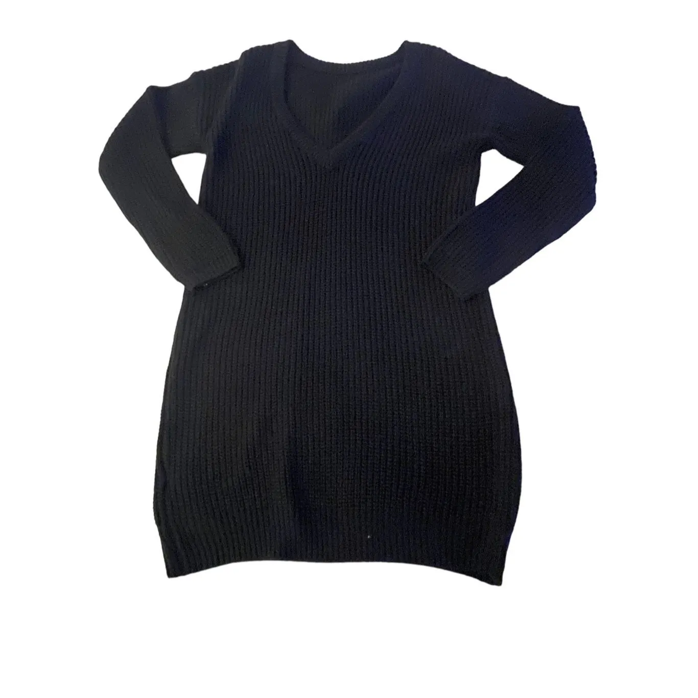 NWT Lulus Long Sleeve Knee Length Knit Sweater Dress Black Size XS - Image 3