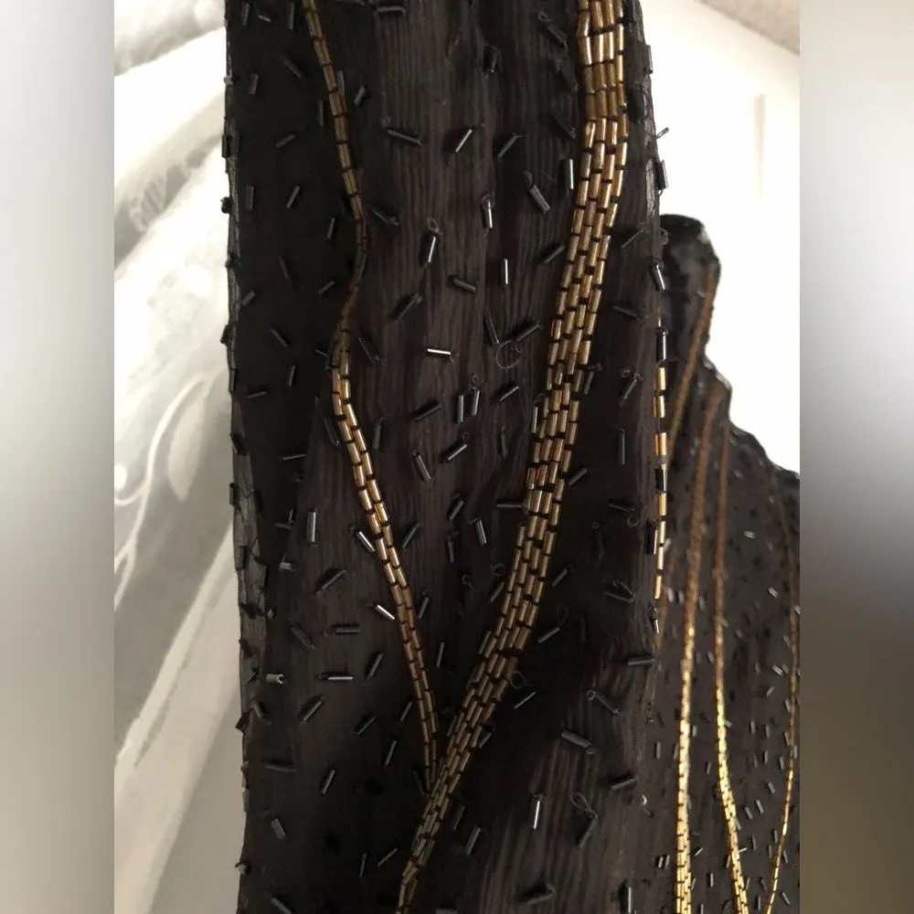 AMERICAN NIGHT Women's Vintage Beaded 100% natural Silk Evening Jacket XL 12 - Image 14