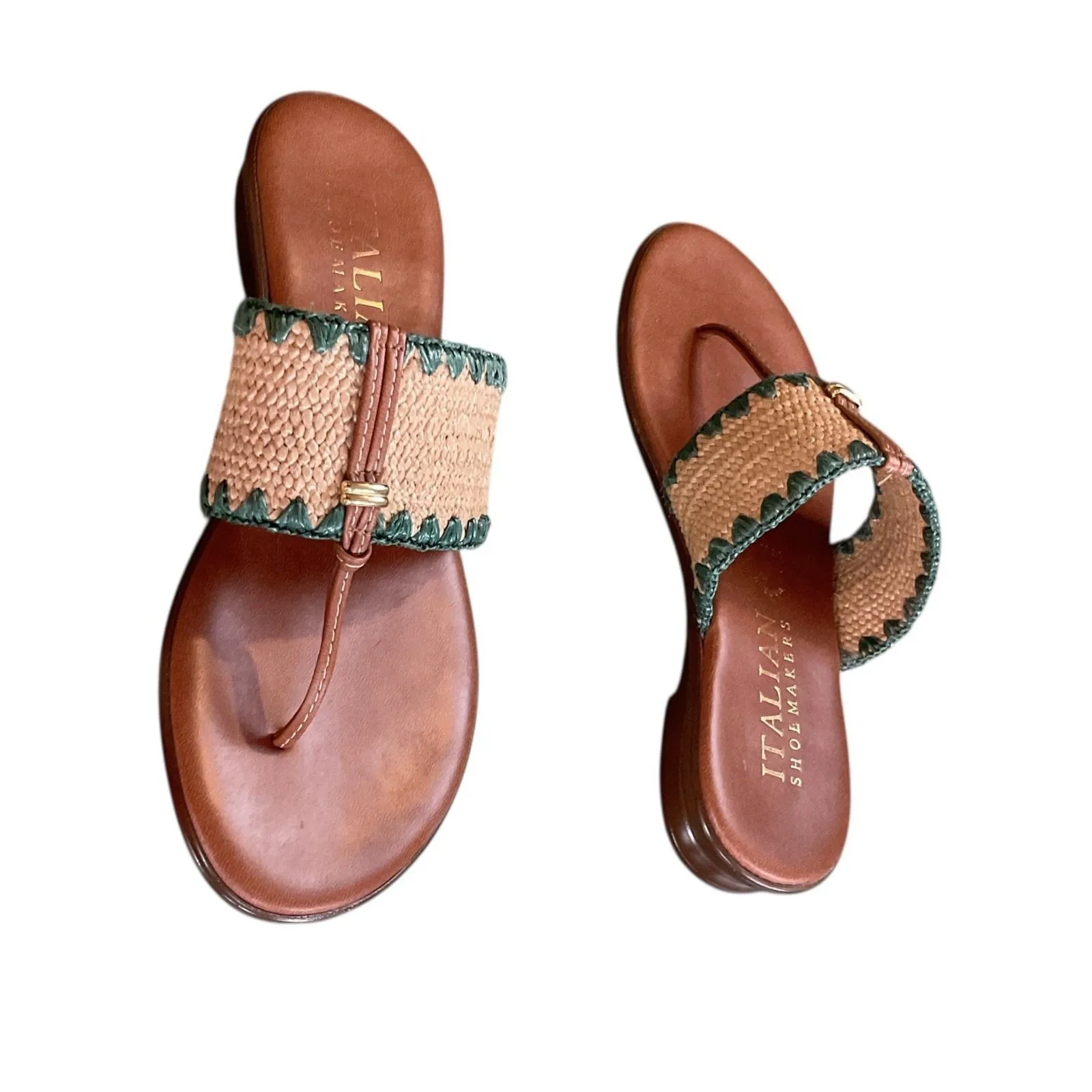 Italian Shoemakers Women's Size 6 Thong Woven Sandals Multicolor Comfort Slip‎ - Image 4