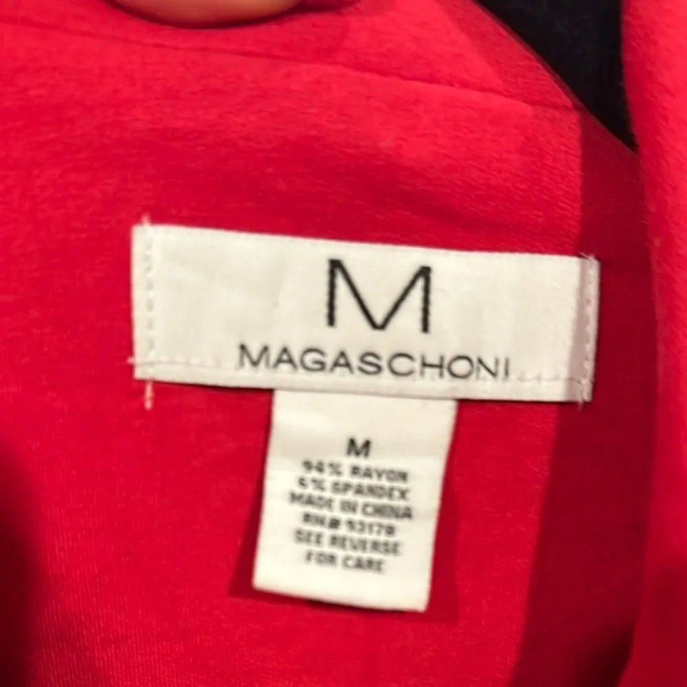 MAGASCHONI LADIES RED STRETCHY BLAZER JACKET M - Image 4