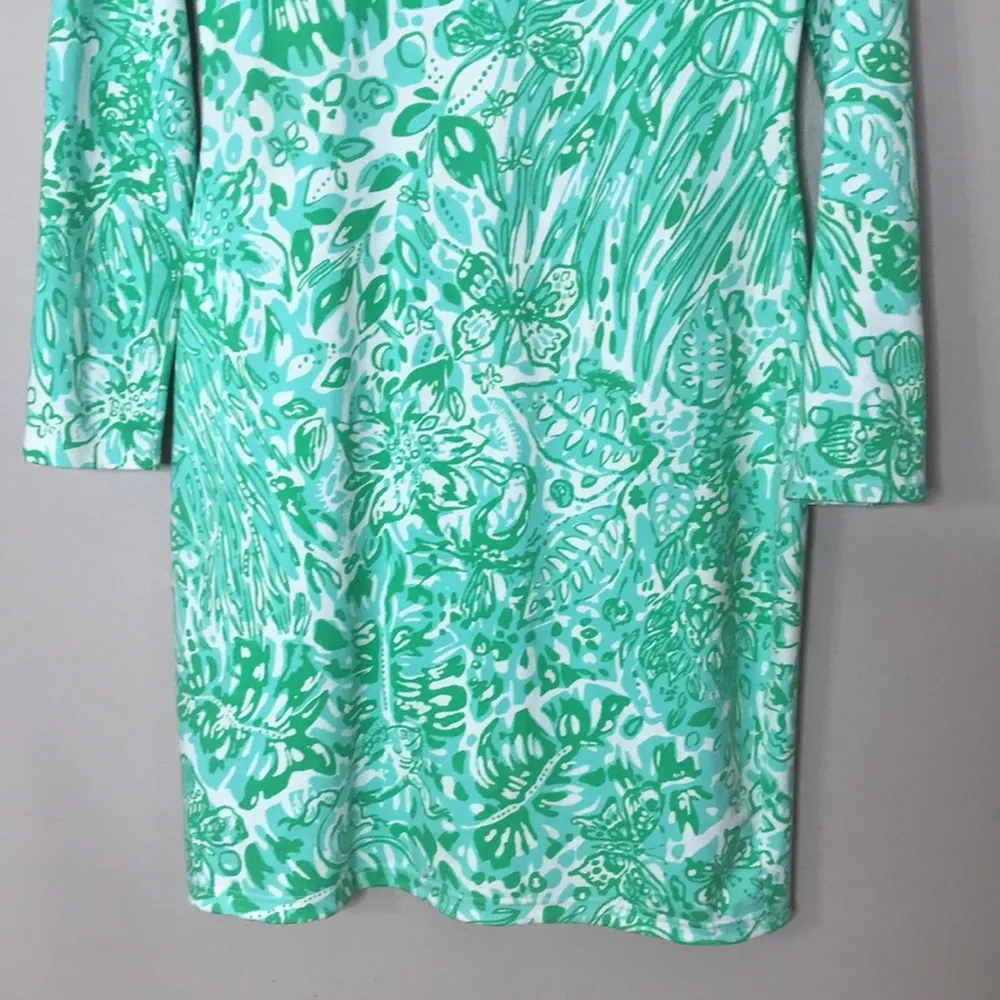 Lilly Pulitzer cotton green bungle in the jungle pullover v-neck dress small - Image 5