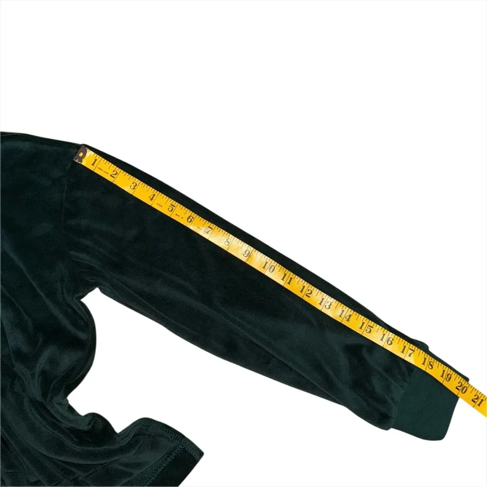 House of Harlow 1960 Pullover Womens small Green Velour Sleepwear Quarter Zip - Image 6