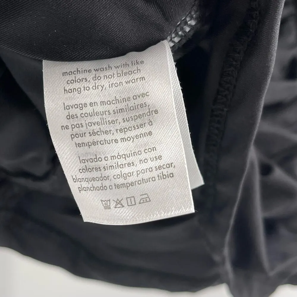 RACHEL PARCELL Top Size Large Ruched Fitted Mockneck Long Sleeve Black Spandex - Image 11