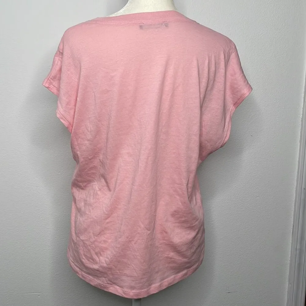 Zara bubblegum pink V-neck shirt sleeve shirt.  Size small. - Image 3
