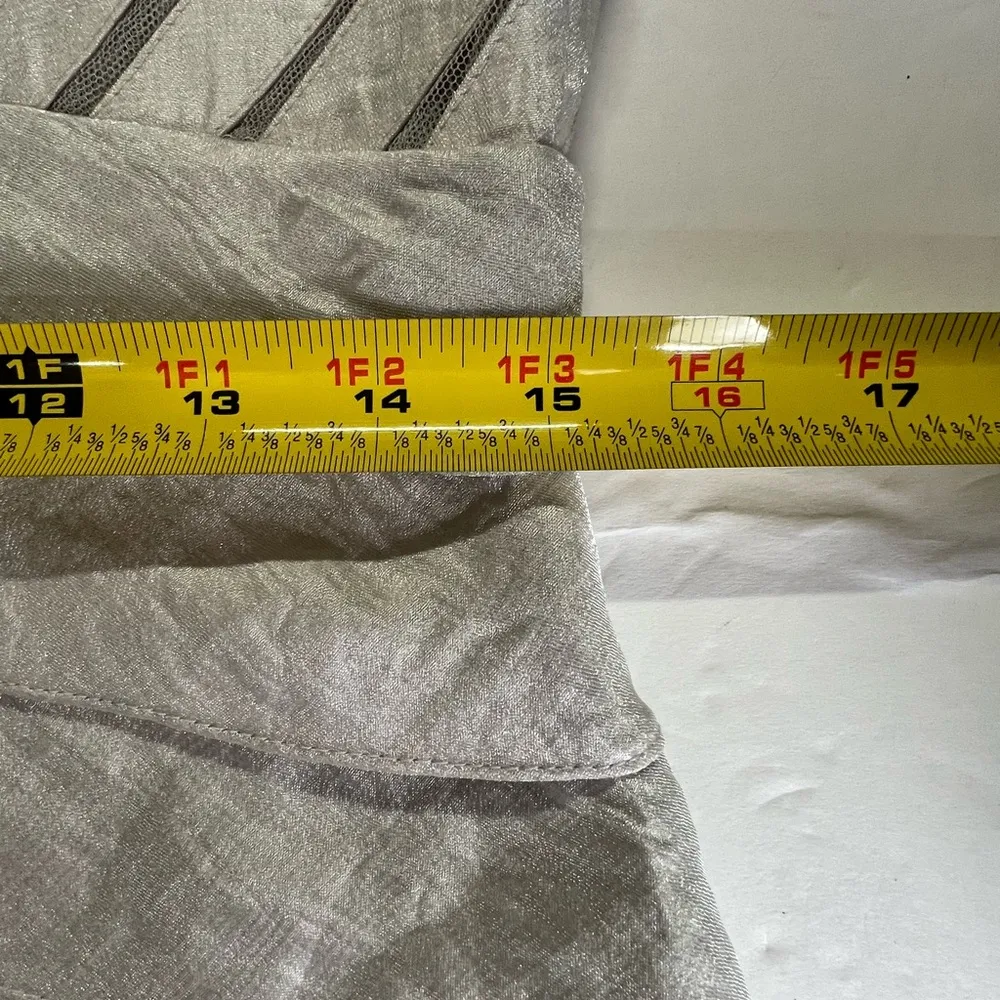 Adrianna Papple silver formal mini dress shutter pleated sheath cocktail formal - Image 10