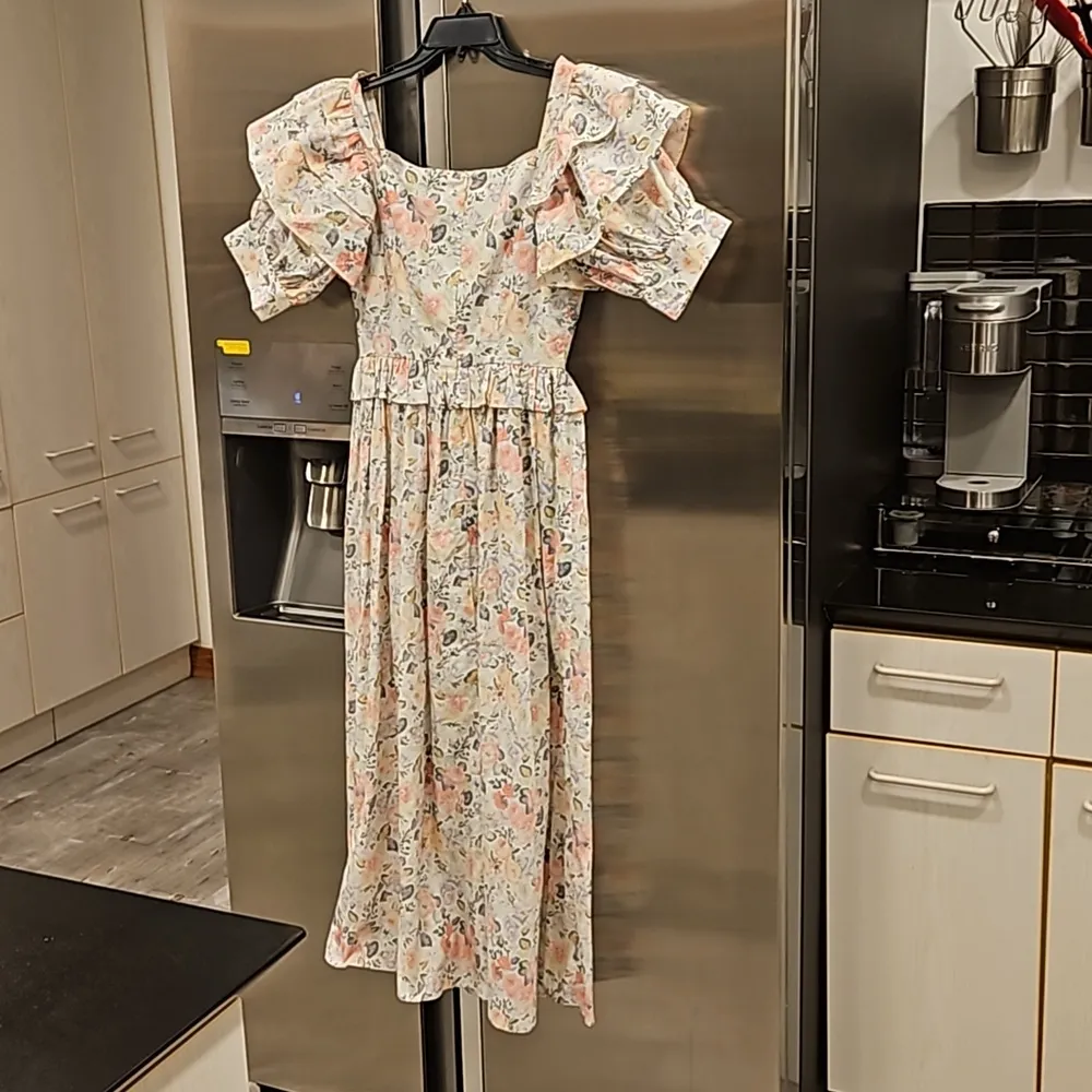 đź’•LAURA ASHLEY x BATSHEVAđź’• Eden Dress ~ Quartet Cream Floral Print 2 NWO Pink - Image 14
