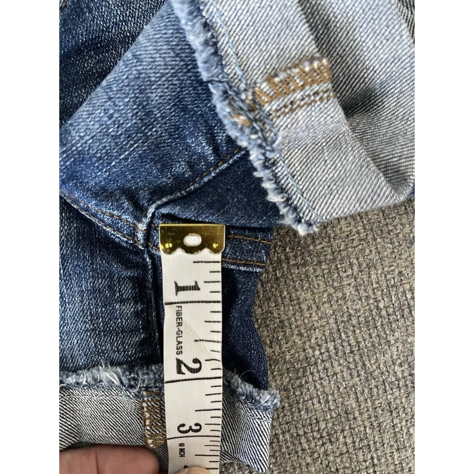 J.Crew Womens Short Sz 26 Medium Wash Denim High Rise Stretch Rolled Raw Hem Blue - Image 13