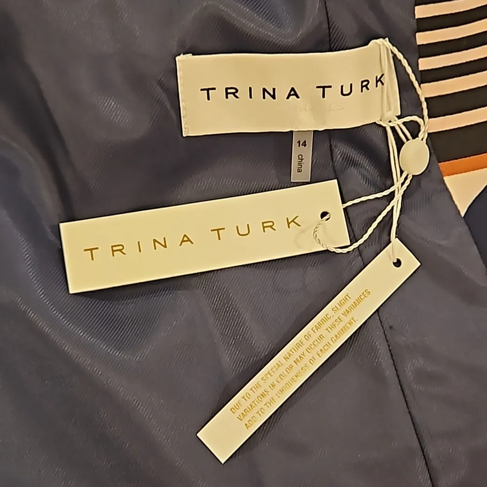 💕TRINA TURK💕 Beacon Blazer ~ Beach Side Abstract Tropical Print 14 NWT - Image 13