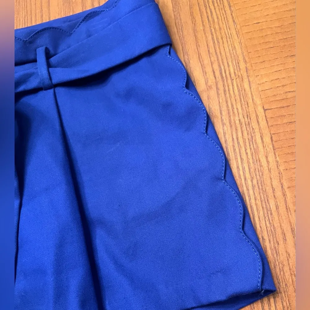 Banana Republic Belted Scallop Royal Blue Stretchy Cotton 5” Dress Shorts Size 4 - Image 7