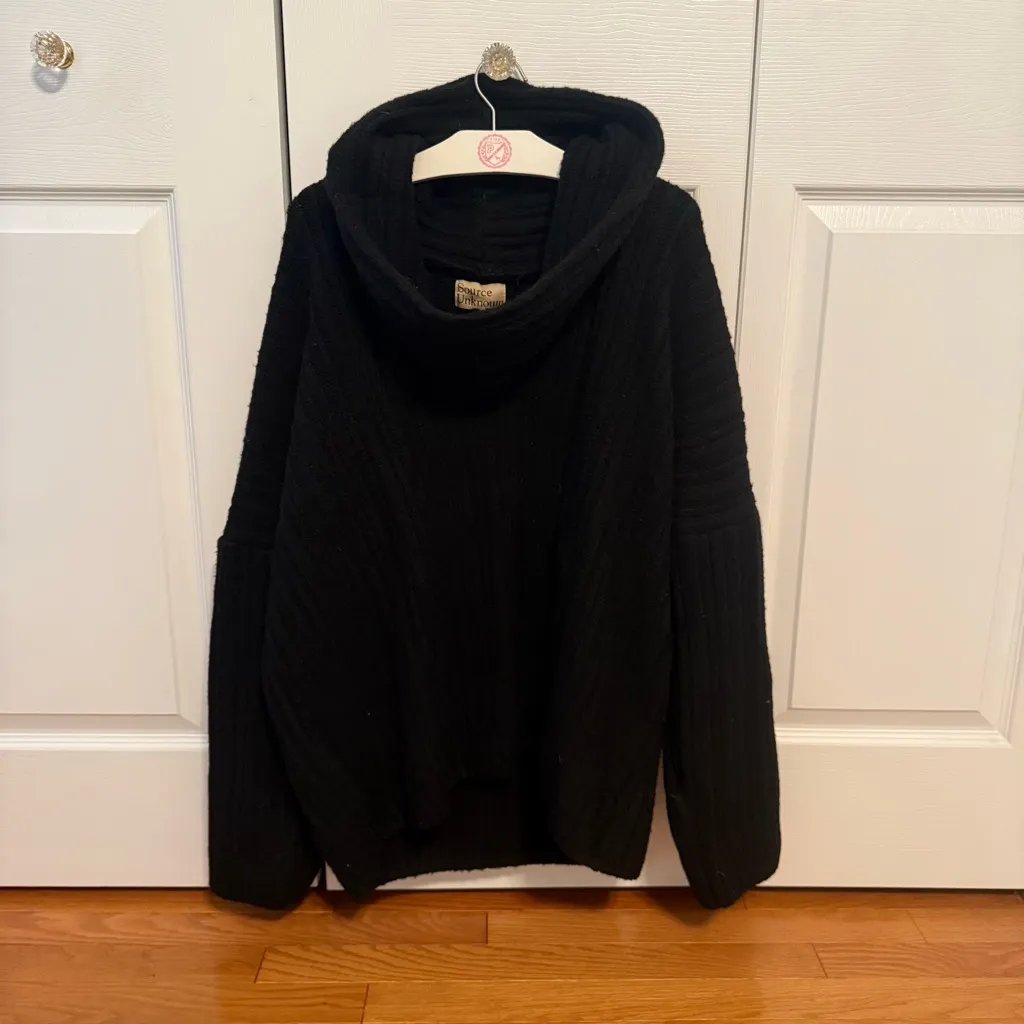 Source Unknown Becca Black Cowl Neck Sweater - Image 2