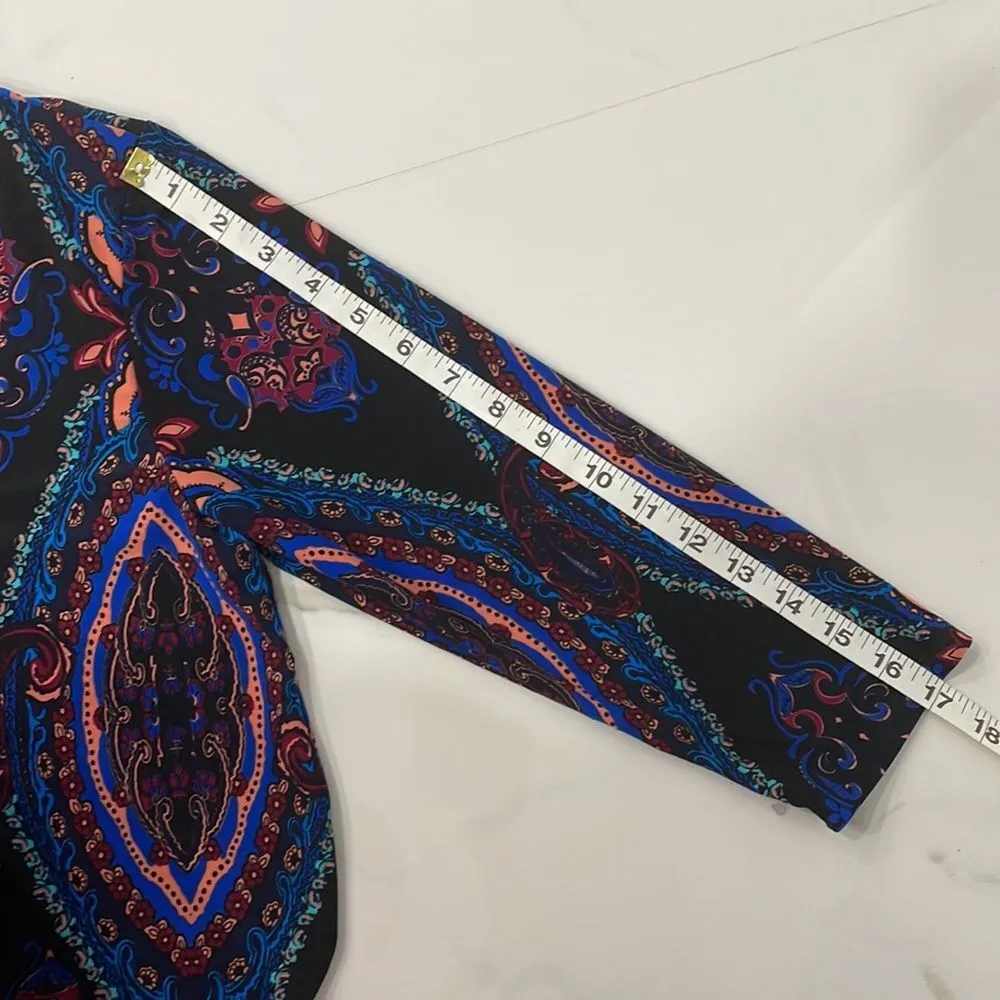 Espresso Women’s Multicolor Paisley V-Neck Top Size Large - Image 5