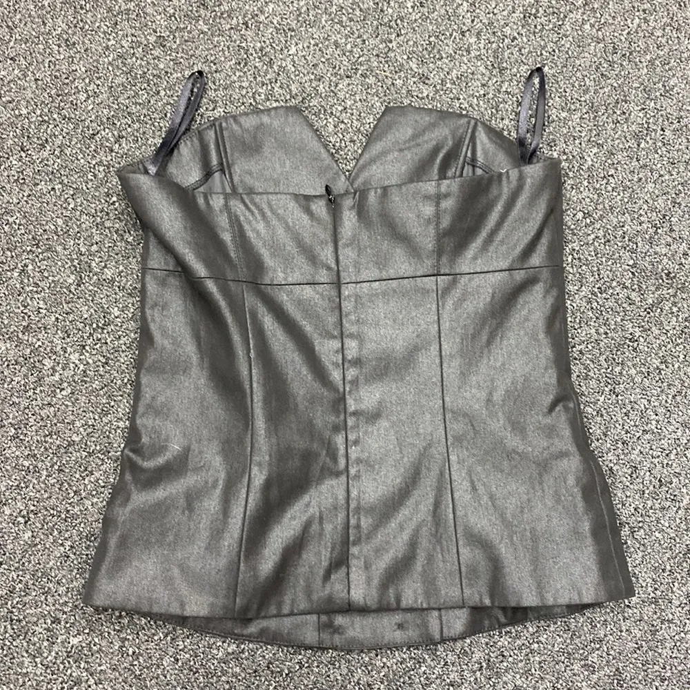 Y2k  strapless tuxedo vest waistcoat corset buttons black 36 euro XS - Image 5