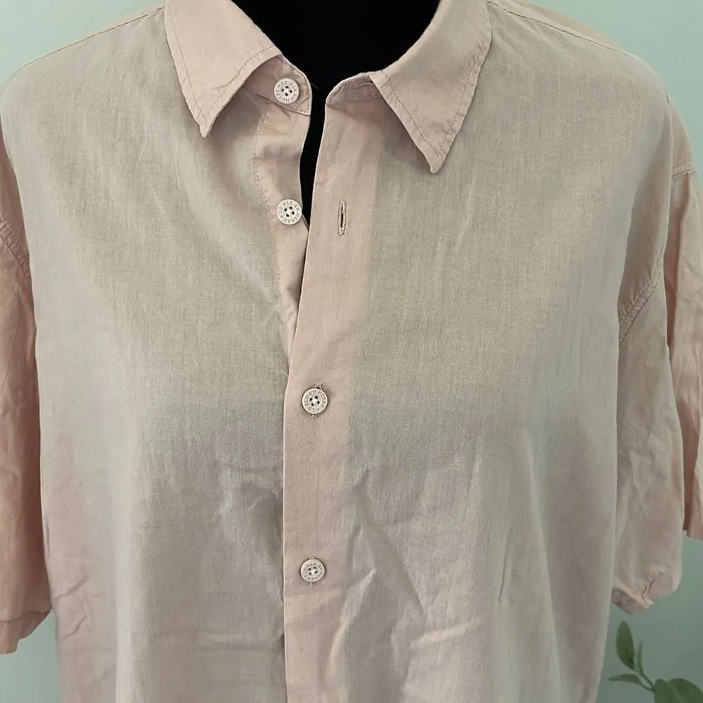 Women’s Le Ble’ en‎ Herbe Button down shirt. Light pink. Size XL Cotton. Pink - Image 2