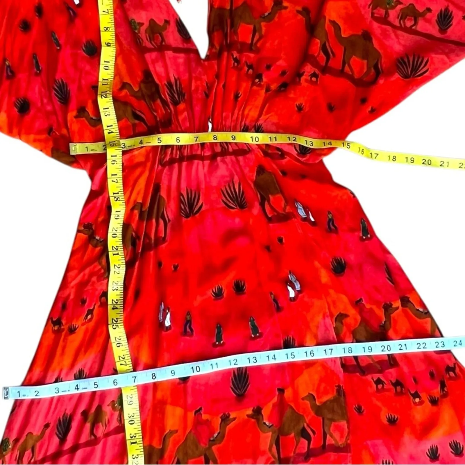 Anthropologie Dress Small Camel Desert RARE Isabelle Feliu Karakum Boho Animal - Image 10