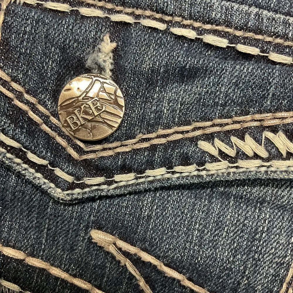 BKE Culture Stretch Denim Bootcut Jeans Sz 30 x25.5 Blue Embroidered Mid Rise - Image 6