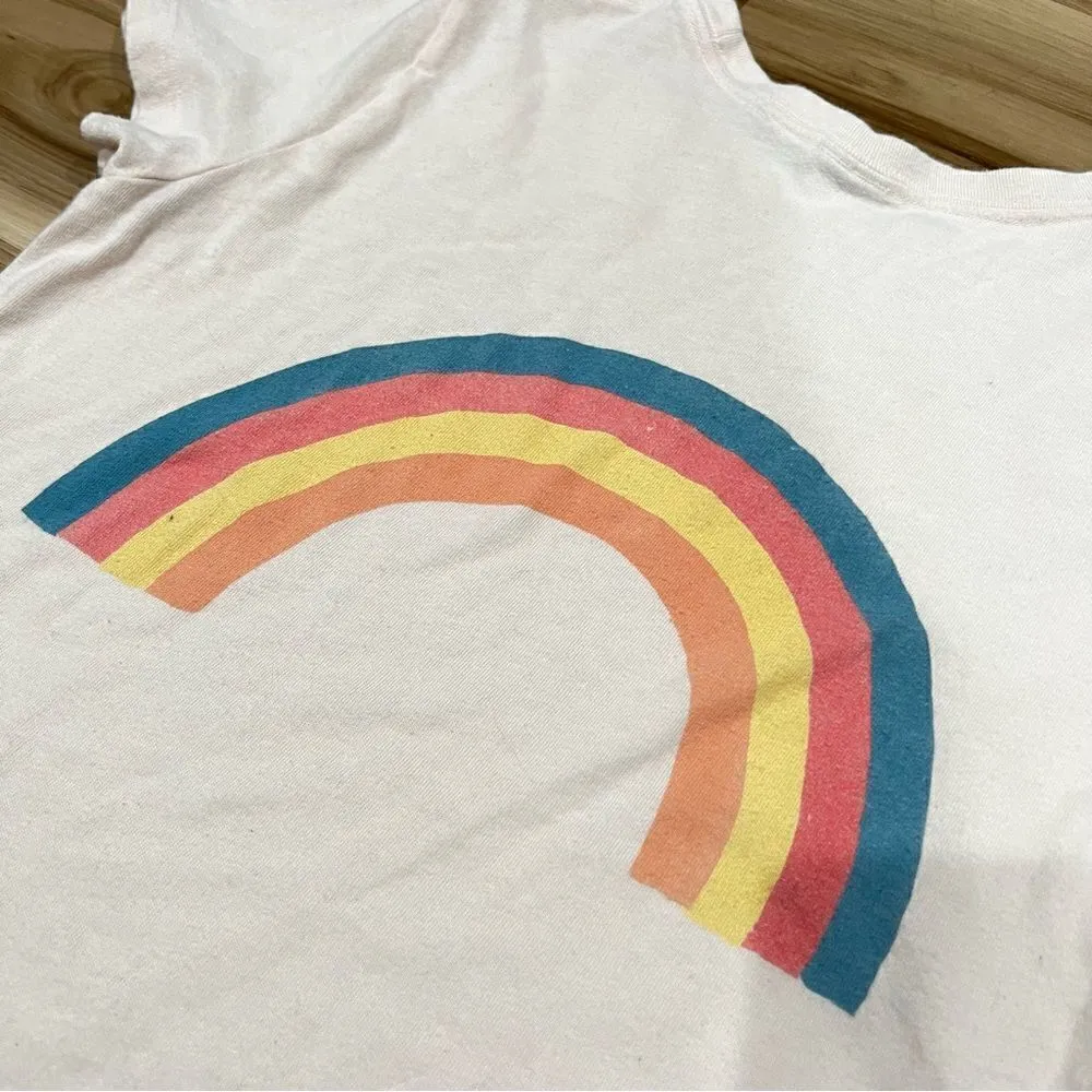 Junk Food Mickey Mouse Rainbow Graphic Short Sleeve Tee Shirt Women’s XS Pink - Image 4