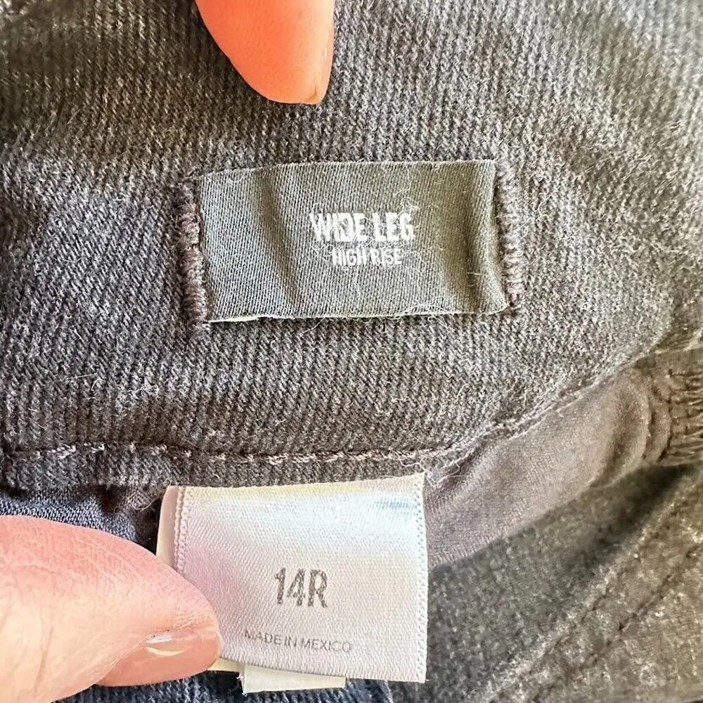 Express Jeans Wide Leg High Rise Black Womens Size 14 R Denim 34 x 32.5 - Image 4