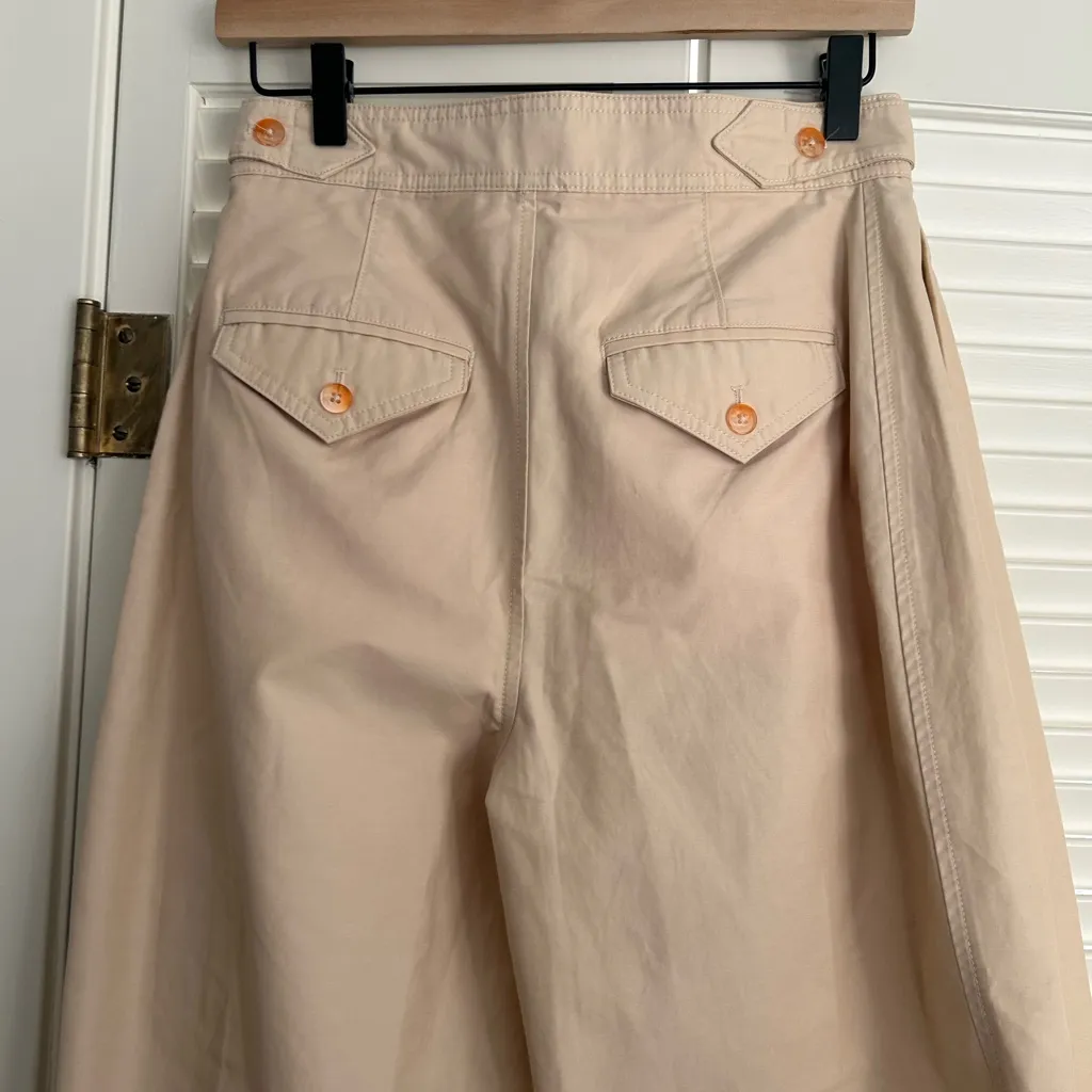 Maeve Anthropologie Utility Barrel Trouser Pants Sz 2 Neutral Pleated Tan Beige - Image 7