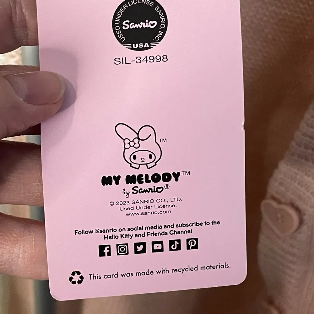 Sanrio My Melody Two Tone Sweater Cardigan‎ Women’s size M - Image 11