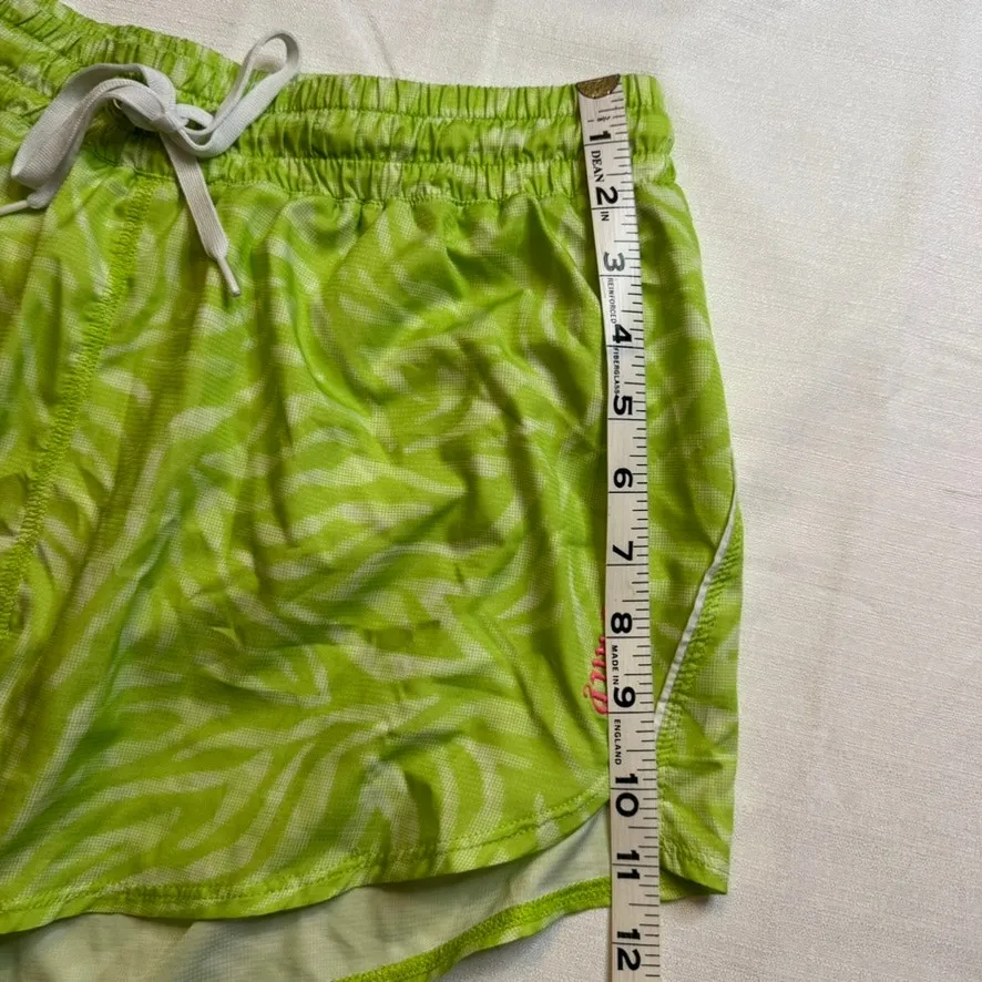 Juicy Couture Y2K Sport Neon Green Zebra Print Mesh Shorts Women’s Medium Lined - Image 10