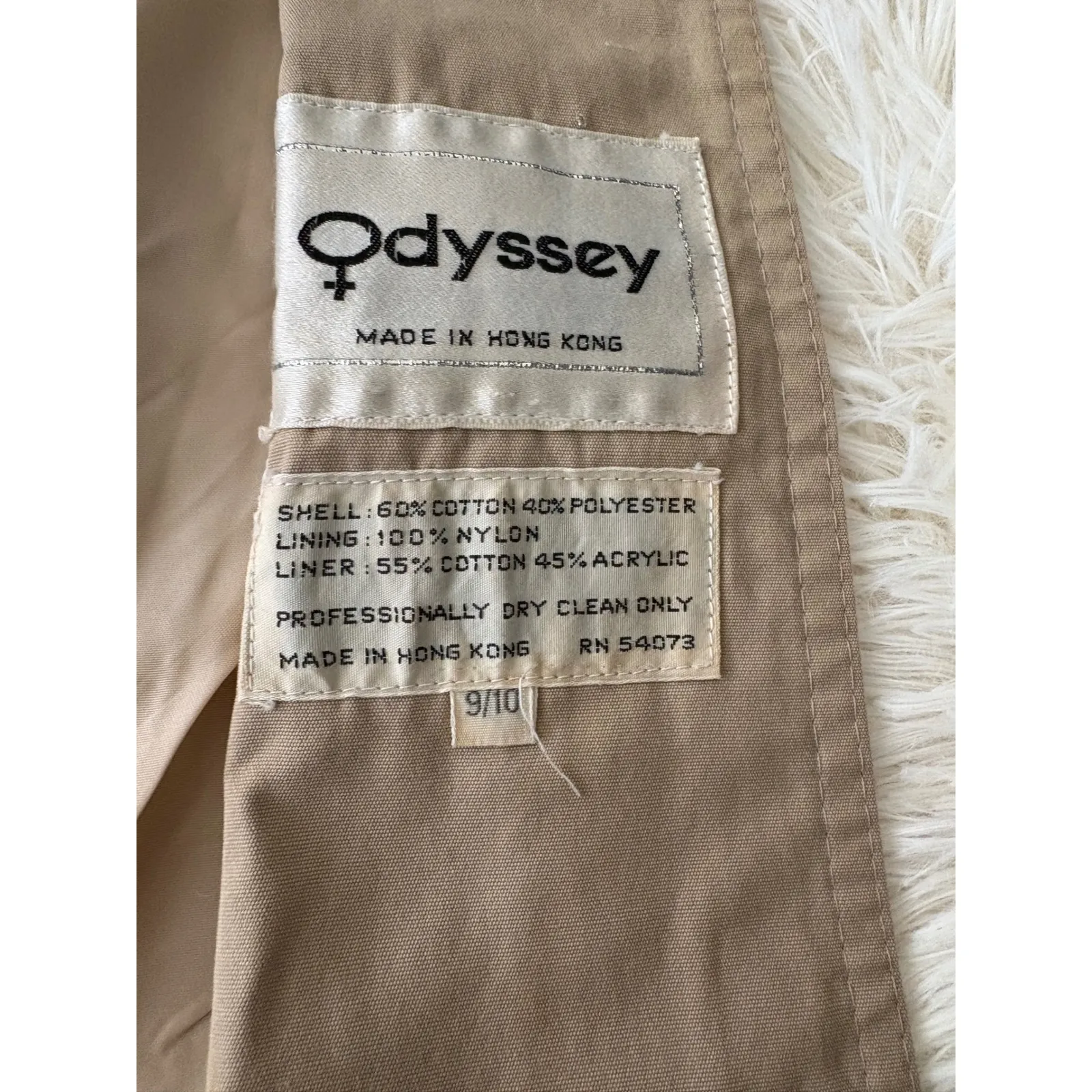 Vintage Odyssey Belted Trench Coat Womens Tan Long Rain Coat Classic Outerwear Size 10 - Image 5