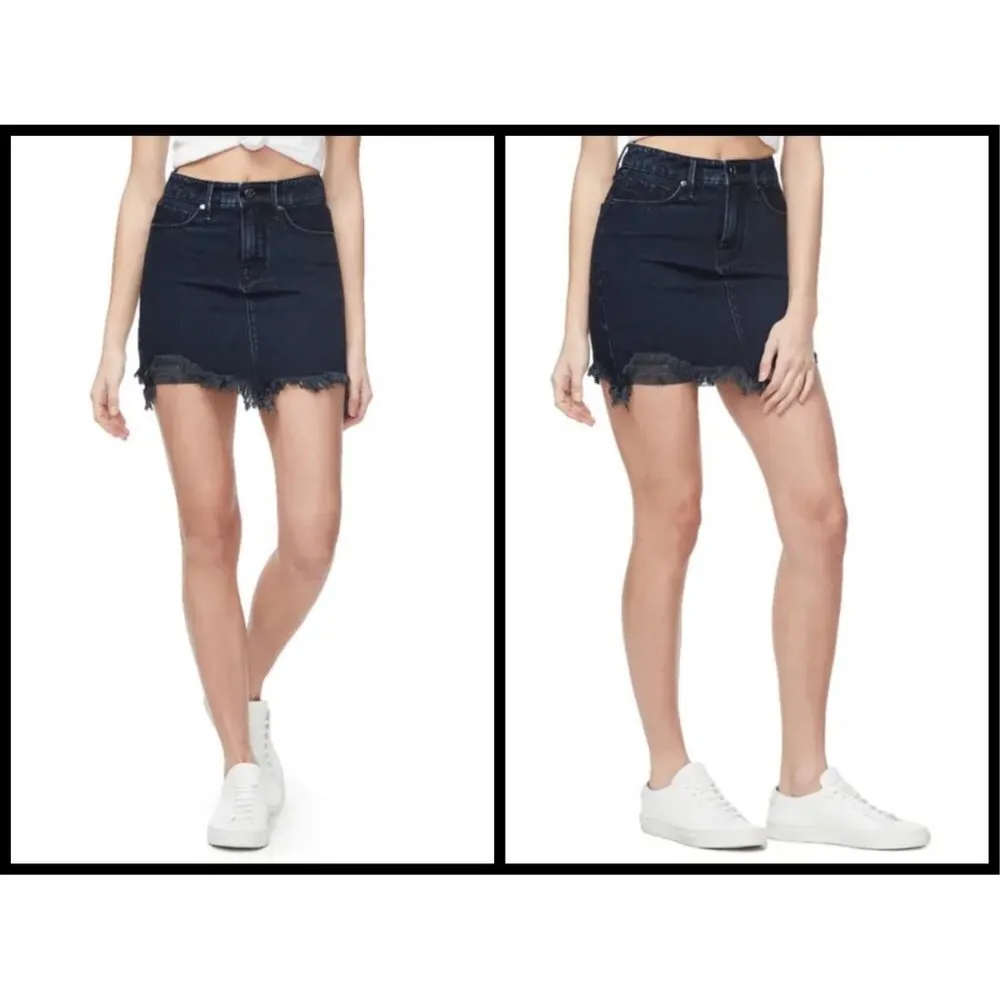 💕GOOD AMERICAN💕 Frayed Hem Denim Miniskirt NWT - Image 3