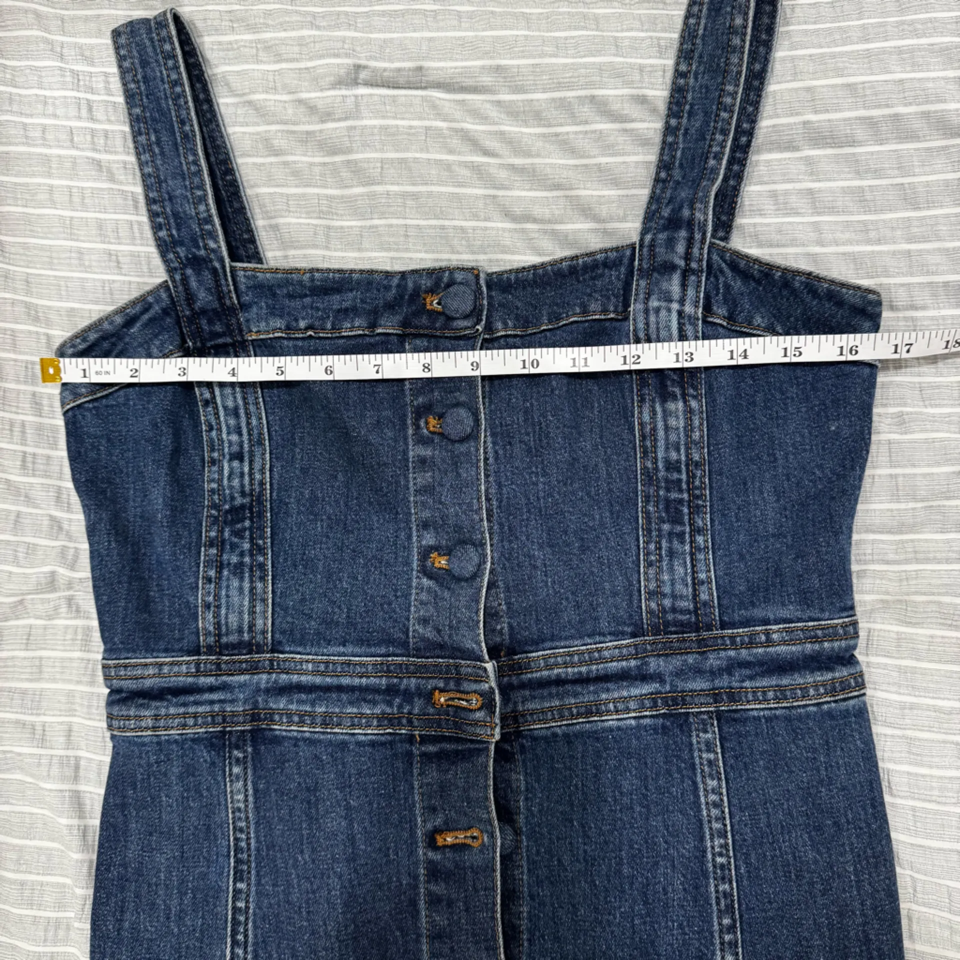 Madewell Denim Covered-Button Dress Size 8 - Image 5