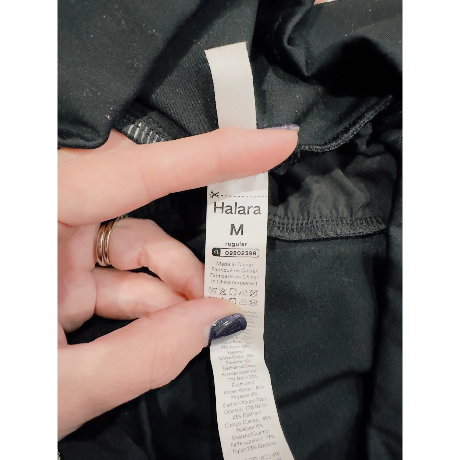 Halara High Waisted Wide Leg Cropped Flowy Pants Black Size M - Image 3