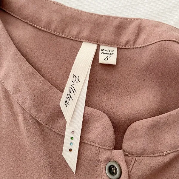 Bellatrix Nude Light Camel Button‎ Front Sleeveless Blouse Tan - Image 3