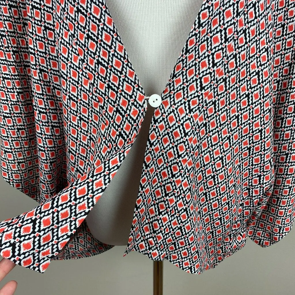 Umgee Cardigan Kimono Womens S M Printed Multicolor 3/4 Sleeve High Low‎ Button - Image 3