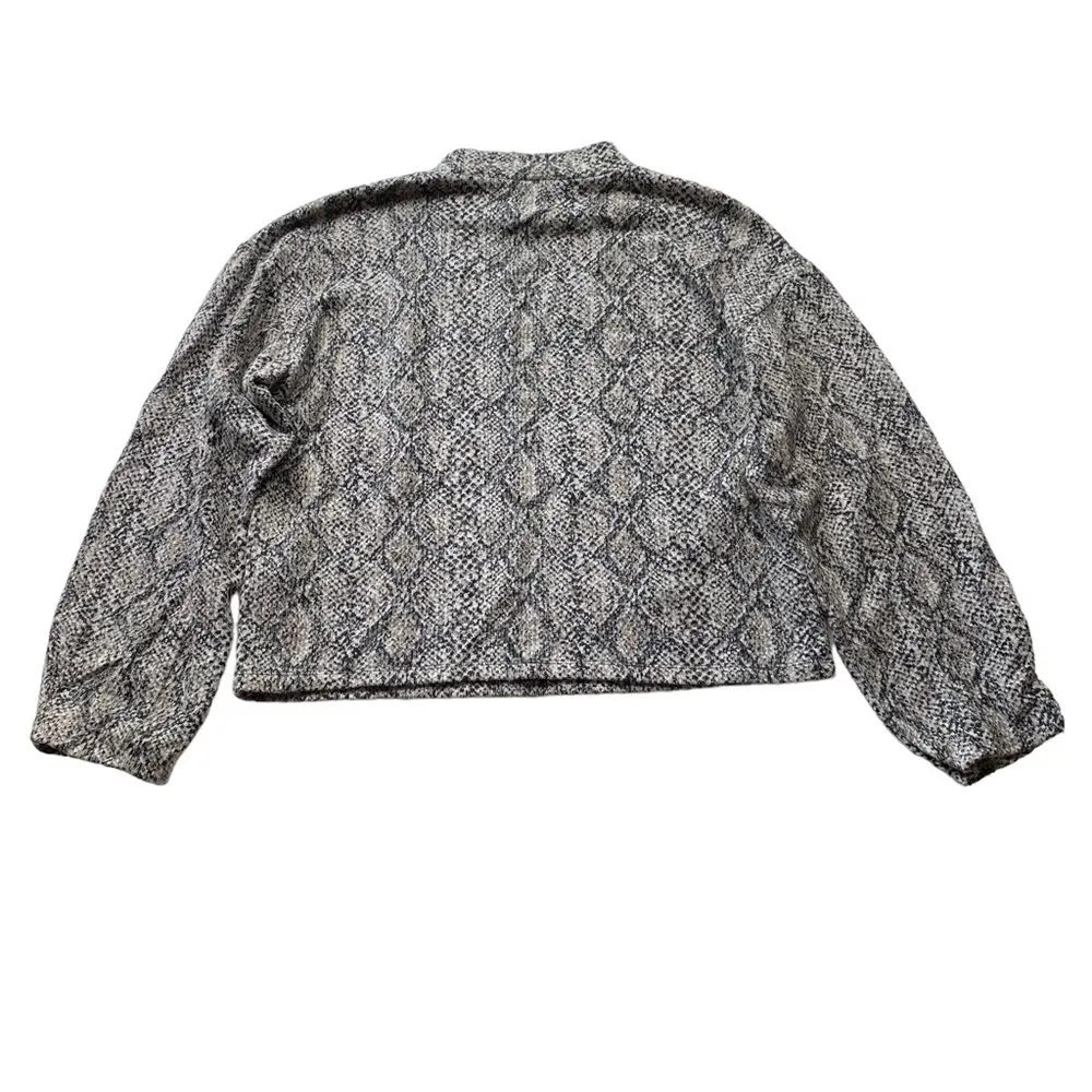 ZARA Snakeskin Knit Cropped Sweater Mock Neck Brown Size Small NWOT Animal print - Image 10