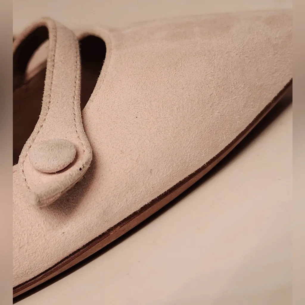 Tabitha Simmons Equipment Lynette Suede Point Toe Flats Women’s Baby Pink Size 6 - Image 9