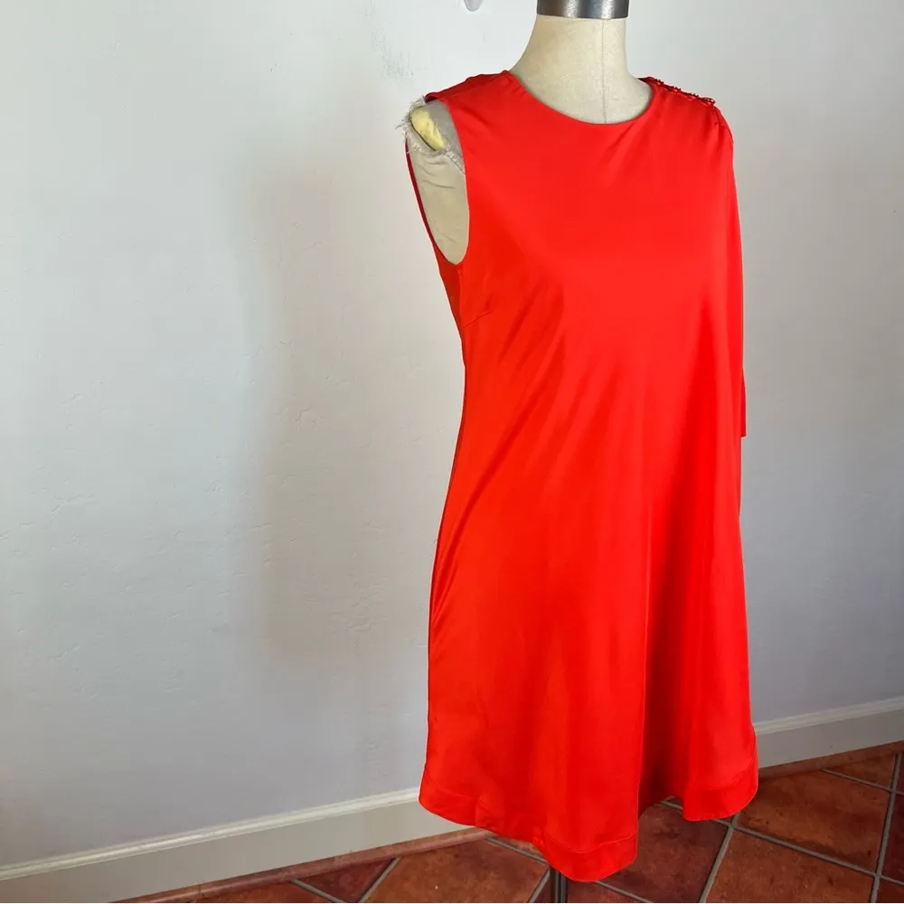 Ted Baker Dark Orange Drape One Shoulder Dress Red Size M - Image 3