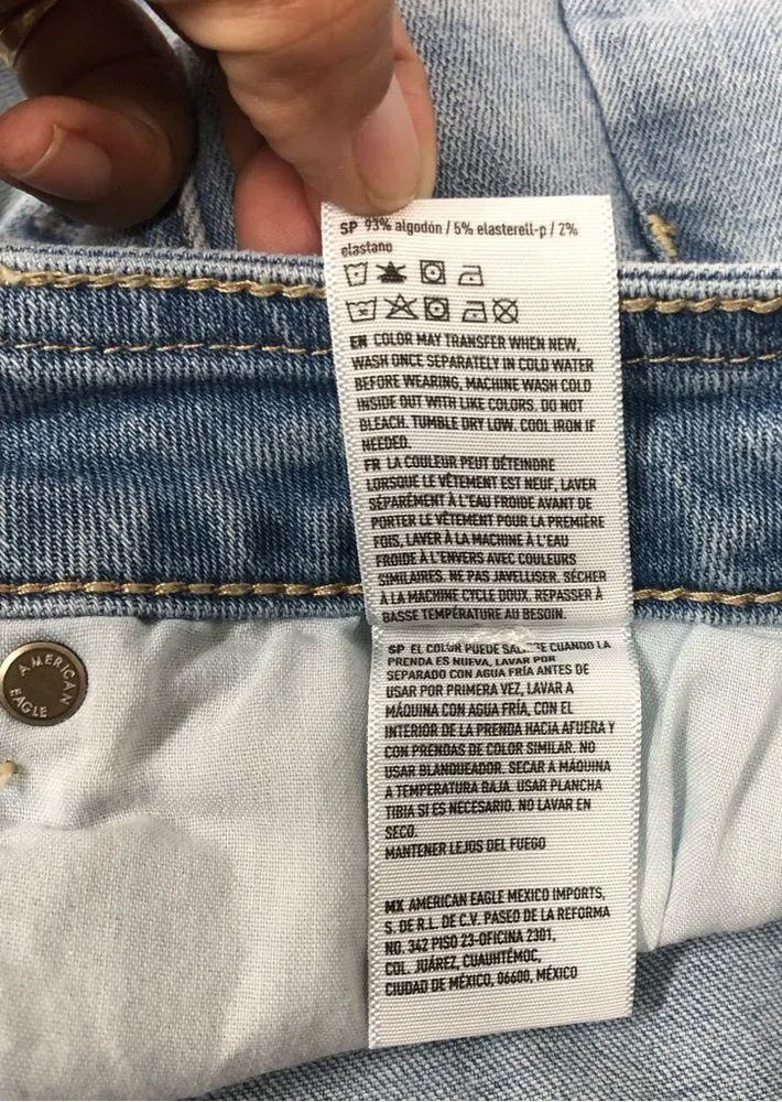 American Eagle denim button up blue jean skirt size 4 super stretch - Image 7