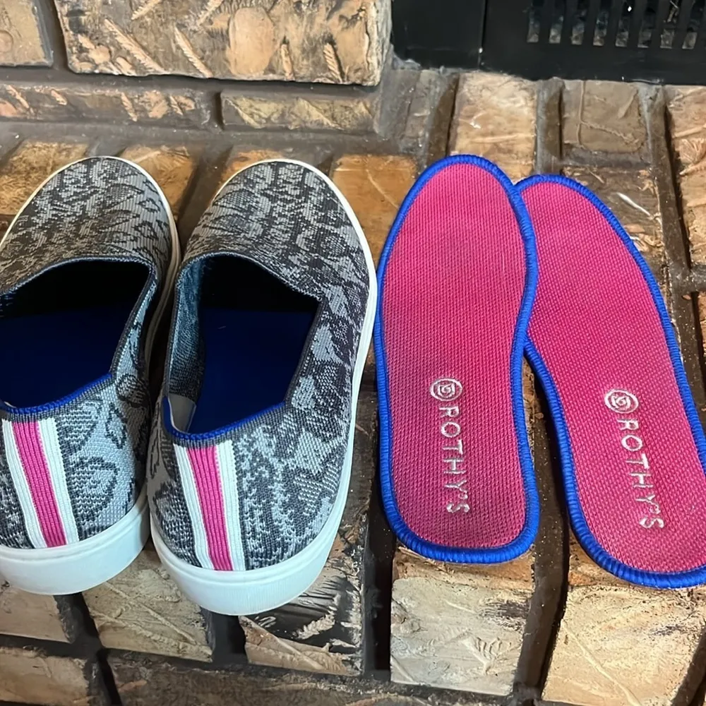 Rothy’s Retired Snakeskin Gray Slip On Loafers Size 8.5‎ - Image 11