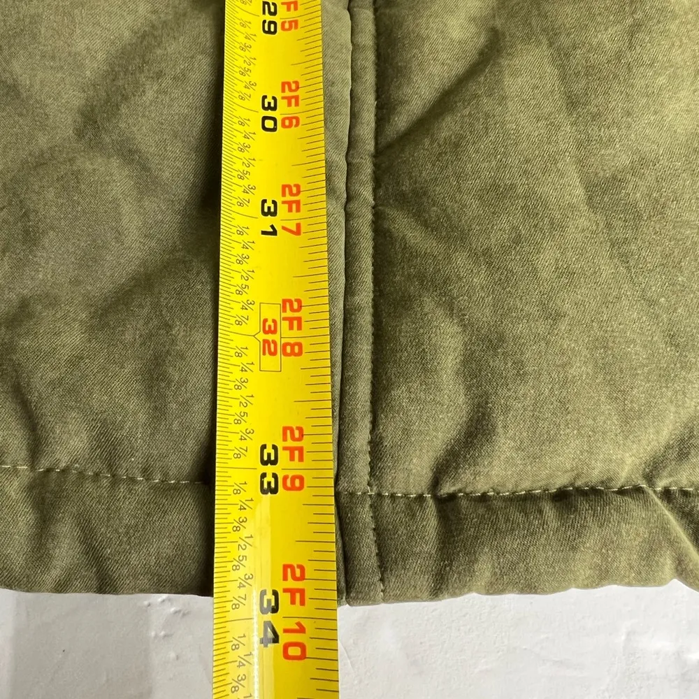 Meaveor army green olive faux fur lined hood M coat adjustable waist soft shell Size M - Image 11