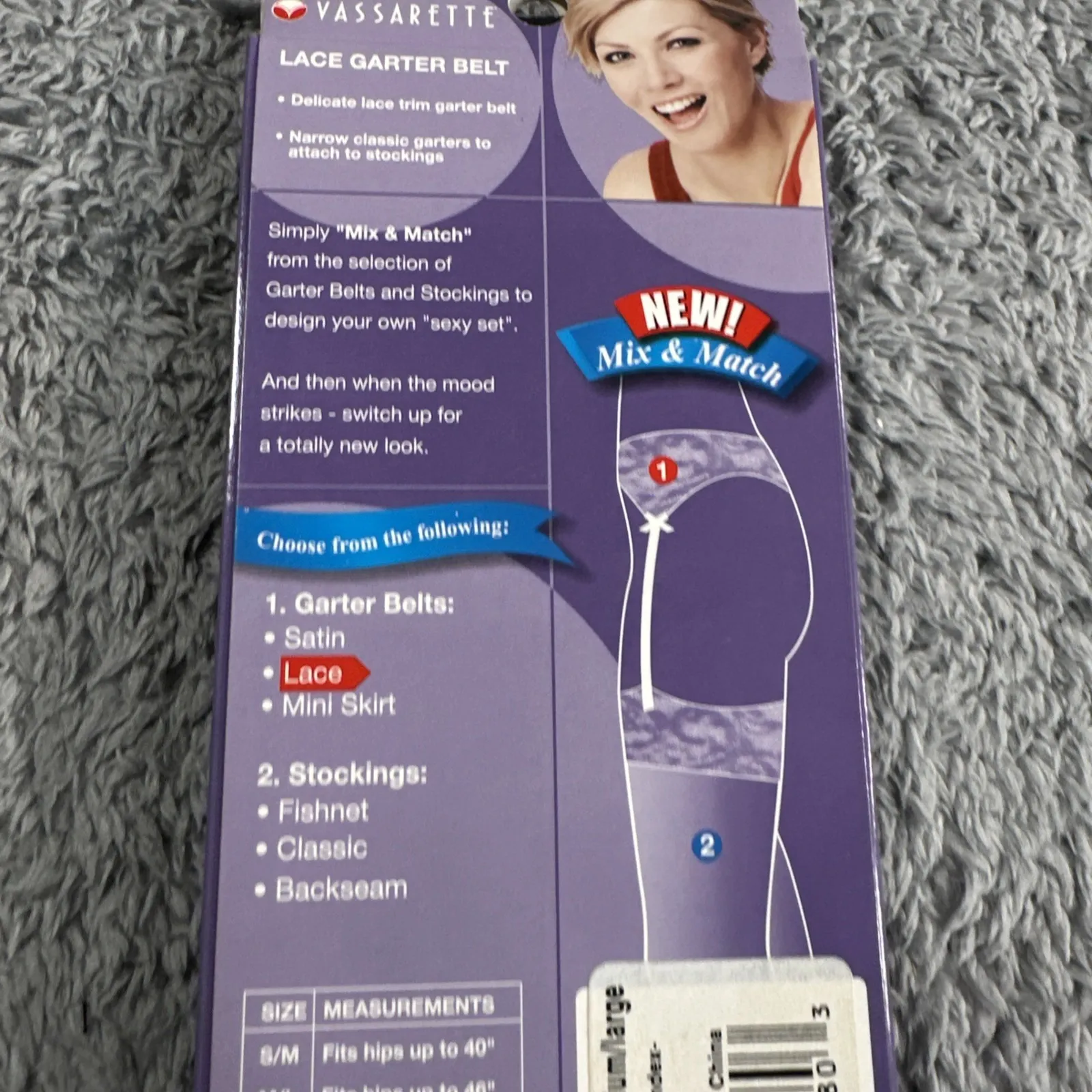 NOS VTG Black Lace Garter Belt M/L Vassarette Style #3000 Mix Nylon Lingerie - Image 7