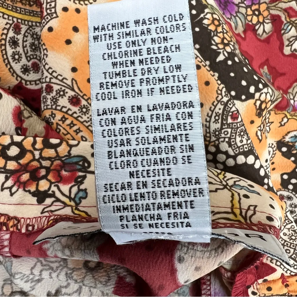 Sag Harbor Size 8 Paisley & Floral Multicolored Long Unlined Skirt w/Side Zipper - Image 9