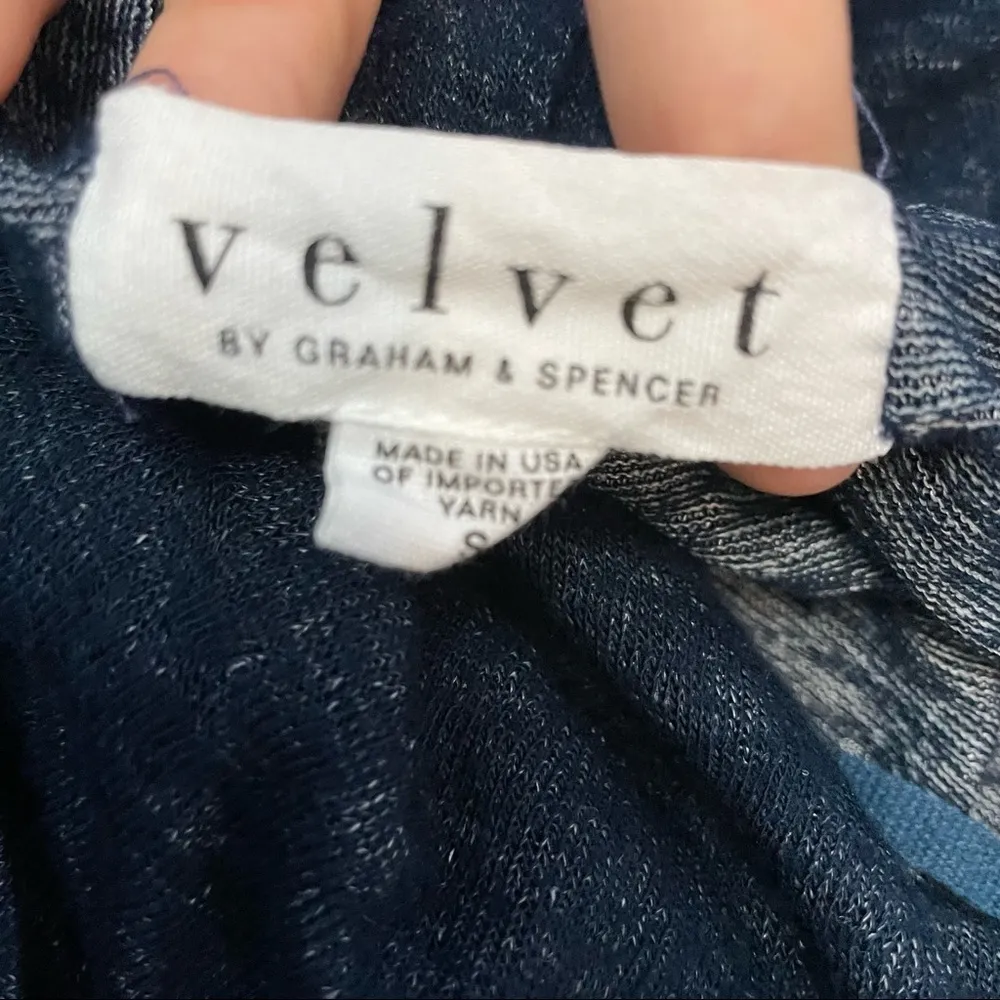 Velvet by Graham Spencer Cowl Neck Blue Knit Top Size Small - Image 3