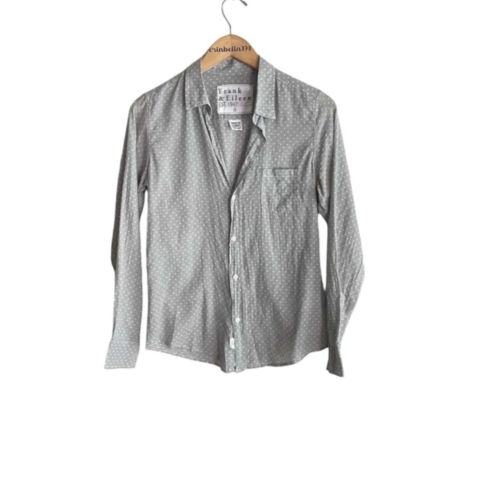 Frank & Eileen Barry Long-Sleeve Polka-Dot Shirt Gray Dots - Image 2