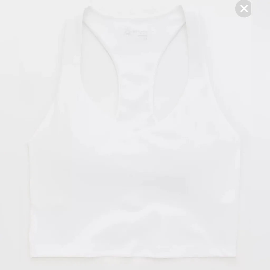 Aerie Offline Womens White Real Me Low‎ Key Longline Sports Racerback Bra Sz Med - Image 5