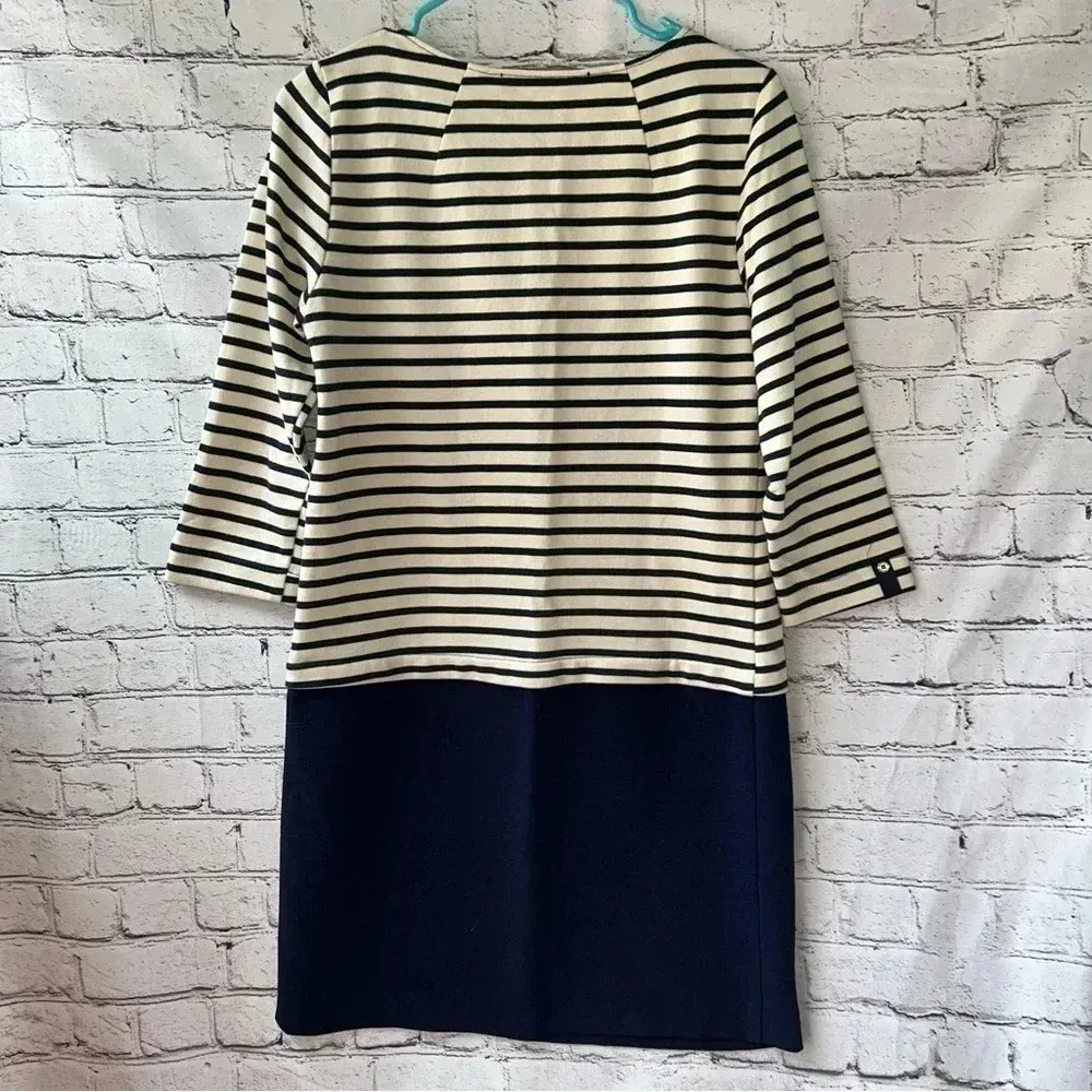 ZARA  Basics Nautical Sheath Dress Navy‎ Blue Striped size Small - Image 5