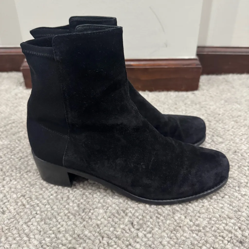 Stuart Weitzman Black Easy On Reserve 5050 Suede Boots Pull On Boots 7.5 EUC - Image 4