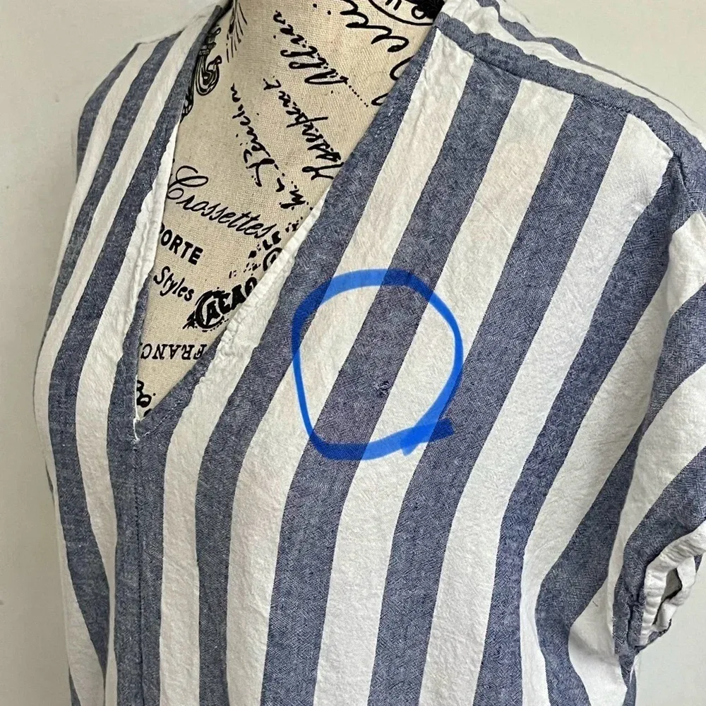 Rails Wren Stripe Linen Mini Dress Women’s L Nautical Preppy Coastal Beach - Image 12